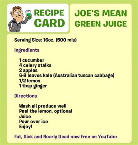 fat sick and nearly dead recipes.